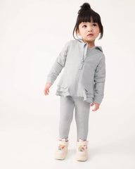 Light Heather Gray Peplum Hoodie