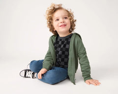 Monochrome Checks Short Sleeve Relaxed Tee