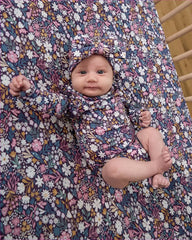 Midnight Petals Fitted Crib Sheet