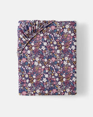 Midnight Petals Fitted Crib Sheet
