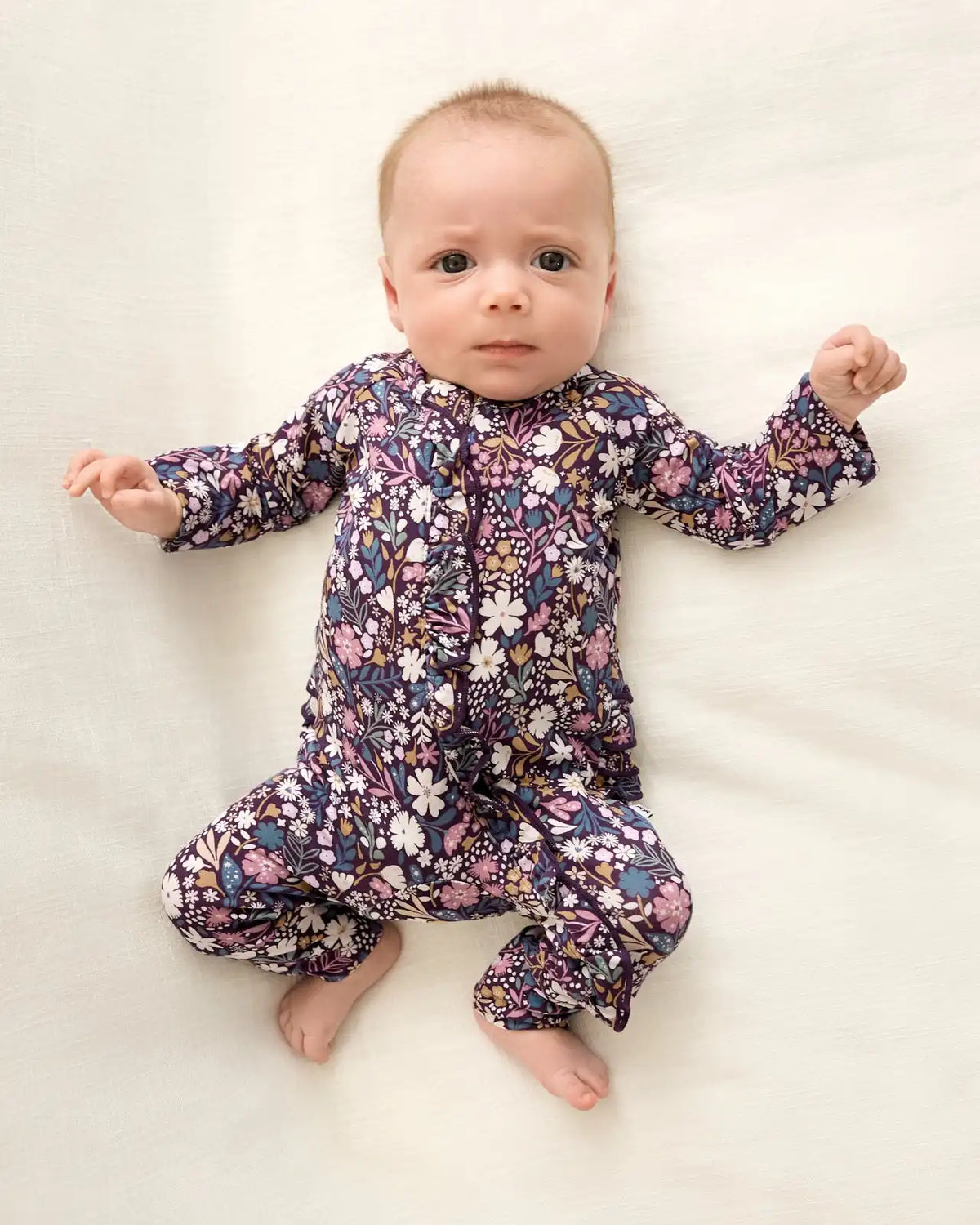 Midnight Petals Ruffle Zippy
