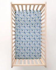 Patchwork Indigo Fitted Crib Sheet