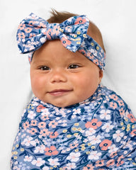Petite Petals Swaddle & Luxe Bow Headband Set