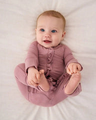 Rosewood Ribbed Ruffle Zippy