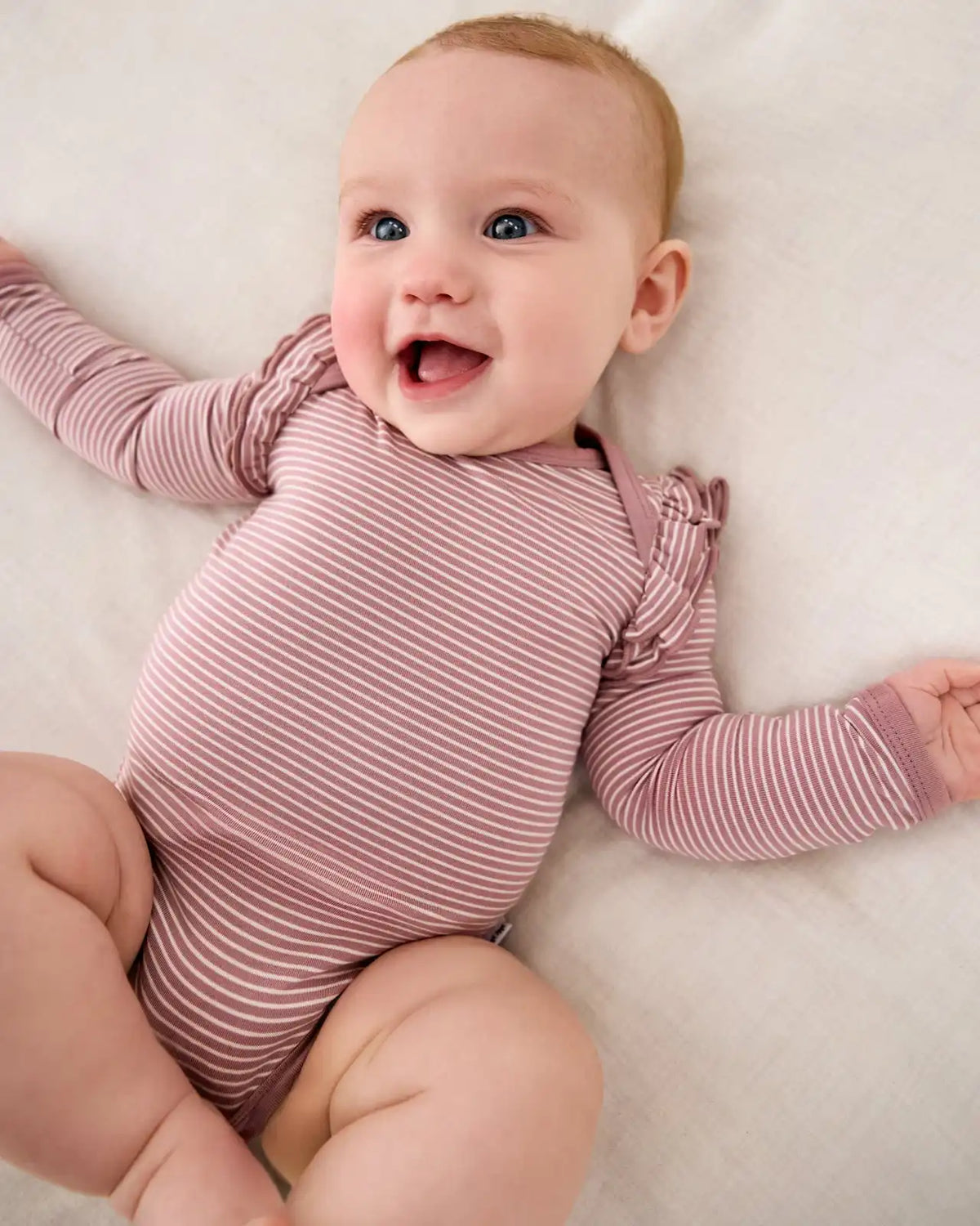 Rosewood Stripe Flutter Bodysuit