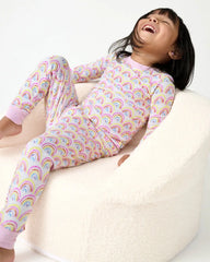 Pastel Rainbows Two-Piece Pajama Set