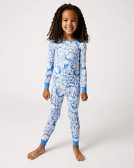 Azure Garden Two-Piece Pajama Set