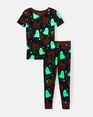 Moonlit Magic Purple Two-Piece Short Sleeve Pajama Set