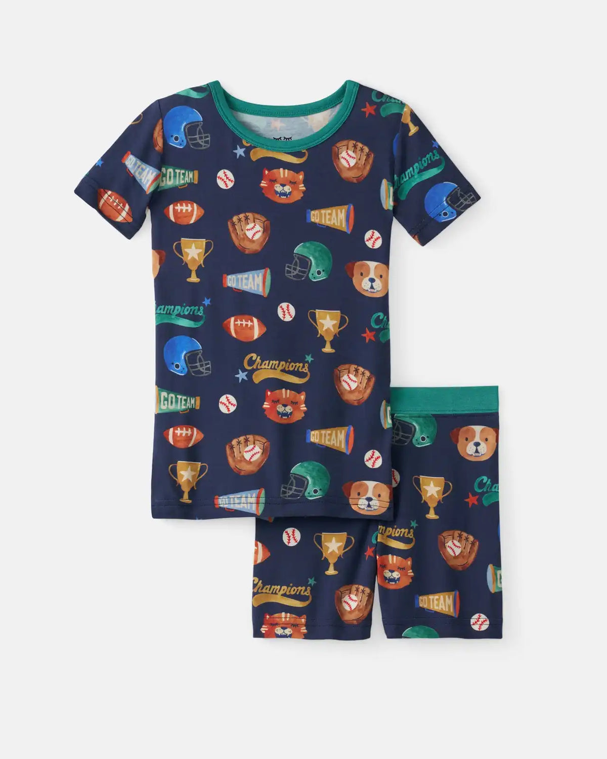 Team Spirit Two-Piece Short Sleeve & Shorts Pajama Set