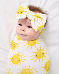 Sunshine Swaddle & Luxe Bow Headband Set