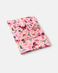 Pink Rancher Roundup Swaddle & Luxe Bow Headband Set