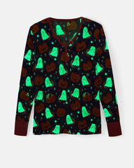 Moonlit Magic Purple Women's Long Sleeve Pajama Top