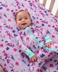 Spidey & His Amazing Friends Purple Tiny Webs Fitted Crib Sheet