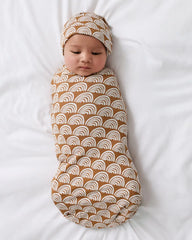 Rust Rainbows Swaddle & Beanie Set