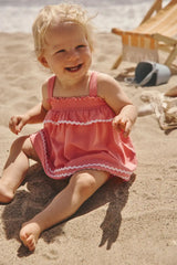 Beach Coral Smocked Top with Bloomer