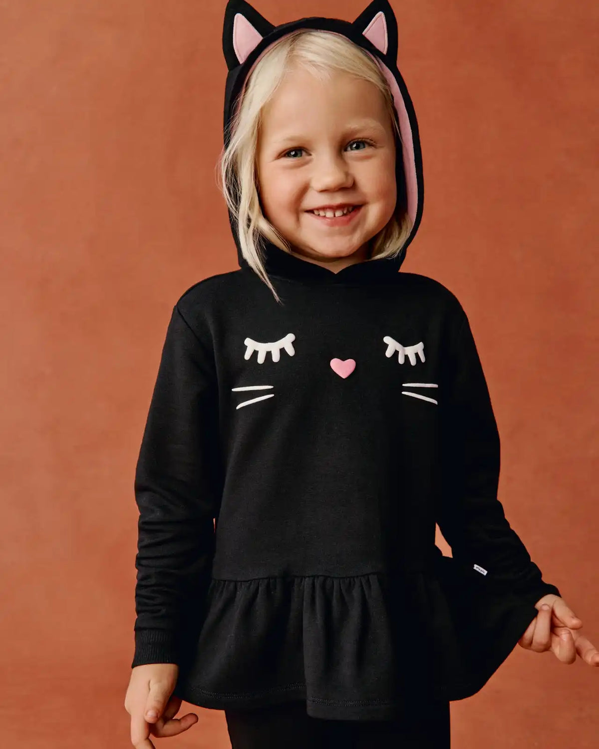 Black Cat Peplum Hoodie