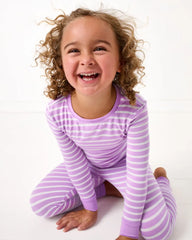 Sweet Orchid Stripe Two-Piece Pajama Set